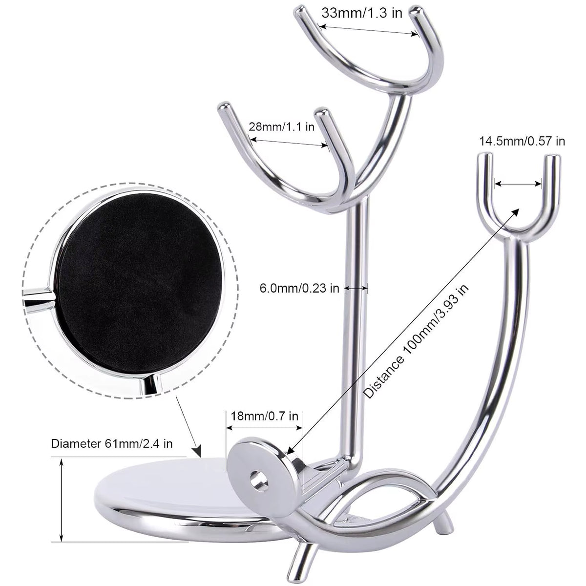 Weighted Shaving Stand and Stainless Soap Bowl Set – image 3