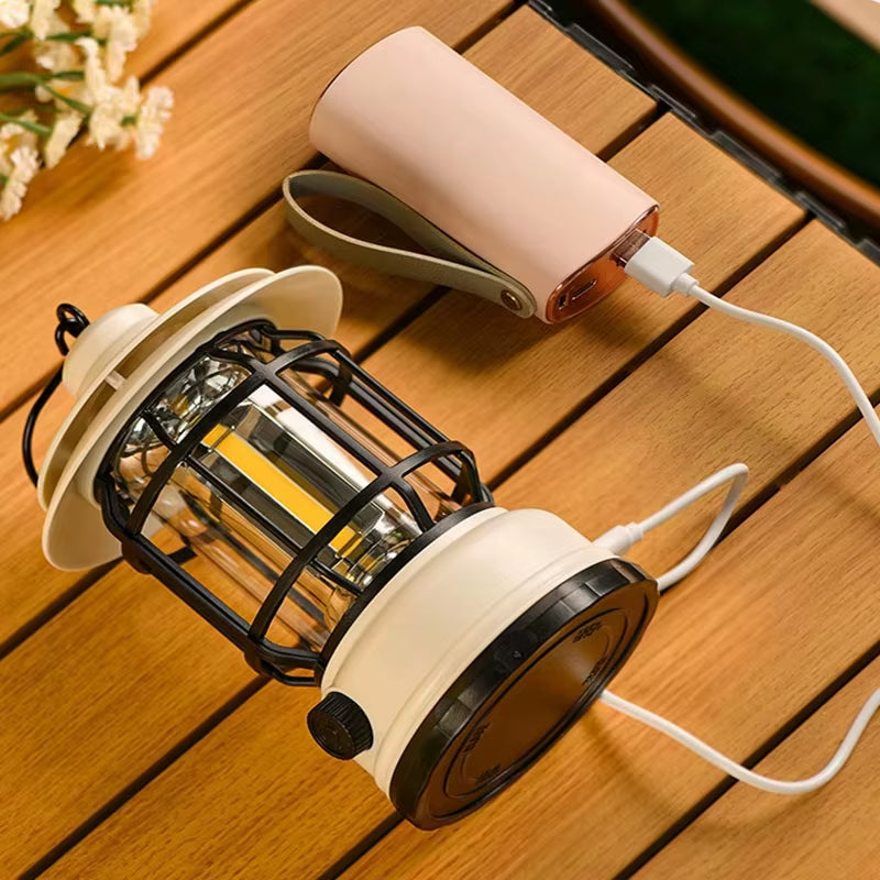 Camping Lantern - Vintage Rechargeable LED Tent Light, 300 Lumens – image 2