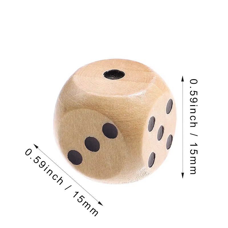 Wooden Dice Set of 10, 16 mm Six-Sided – image 7