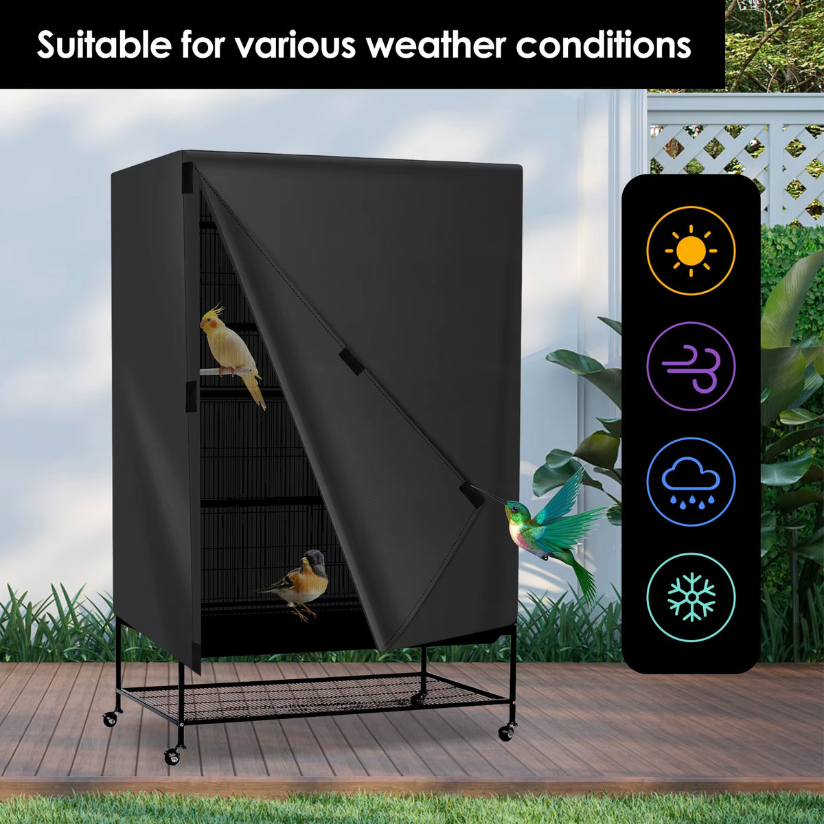 Waterproof Oxford Bird Cage Cover With Adjustable Vent Windows – image 7