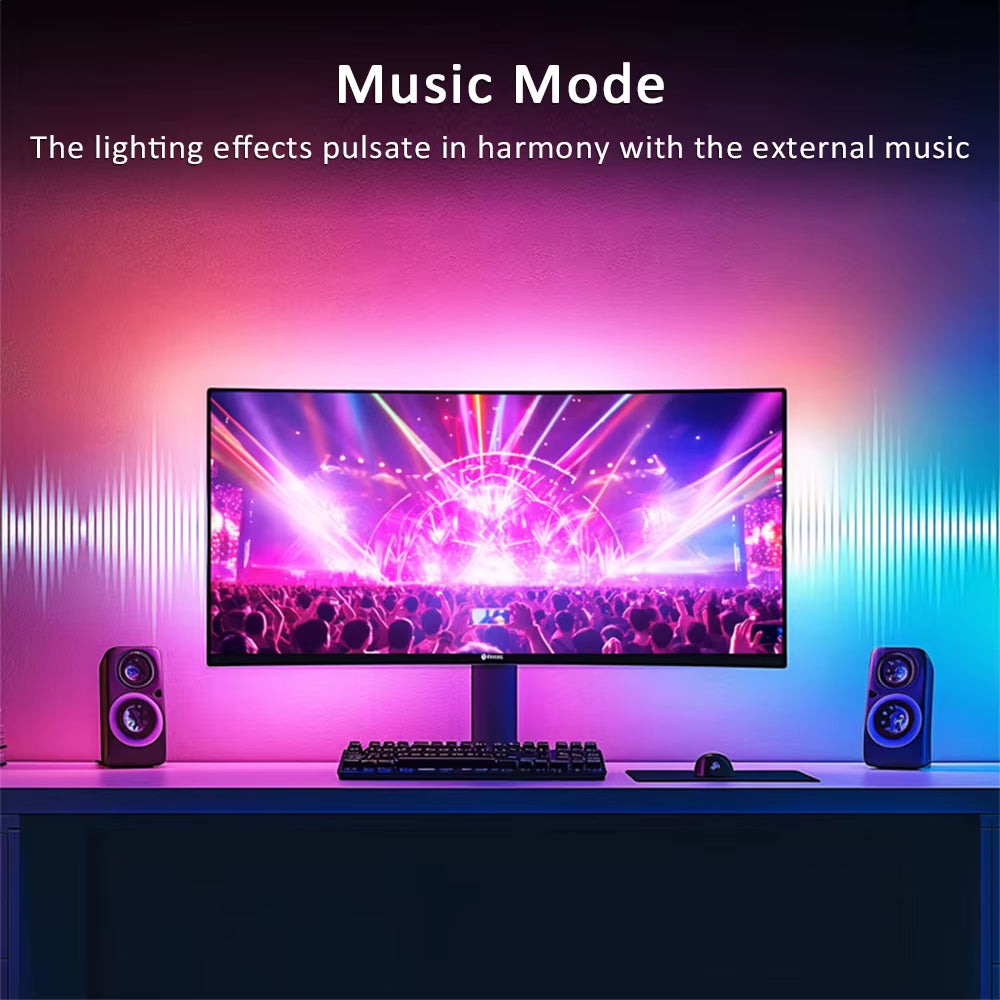 PC Monitor LED Backlight Strip, RGBIC Screen Sync Light 24-34 in – image 5
