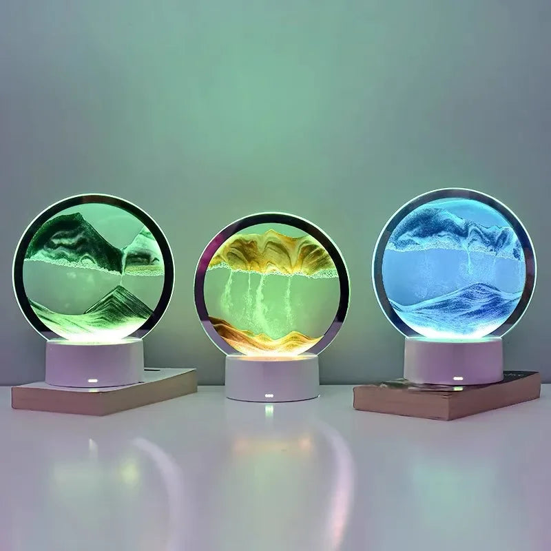 3D Moving Sand Art Lamp – 16-Color Hourglass Night Light – image 5