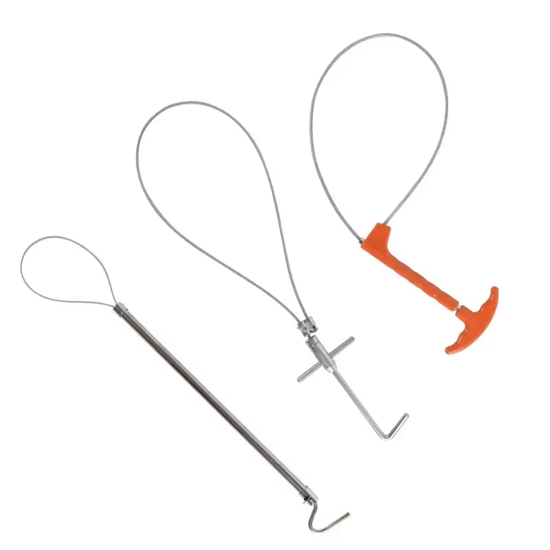 Farm Hog Snare Holder, Stainless Cable Pig Catcher with T-Handle – image 2