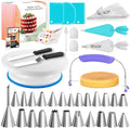 Cake Decorating Kit 64 Piece – Turntable, Piping Tips & Spatulas