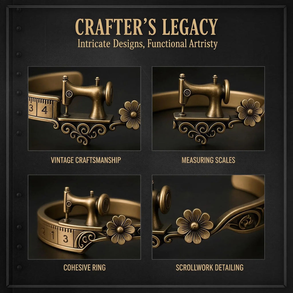 Sewing Machine Bracelet and Ring Set - Retro Gift for Crafters – image 4