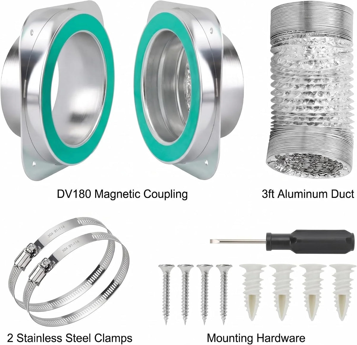 Magnetic Dryer Vent Connector Kit - Quick Connect Hose Coupling – image 4