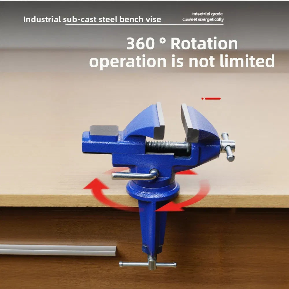 Cast Steel Swivel Bench Vise, 70mm Jaw Clamp-On Table Vise – image 1