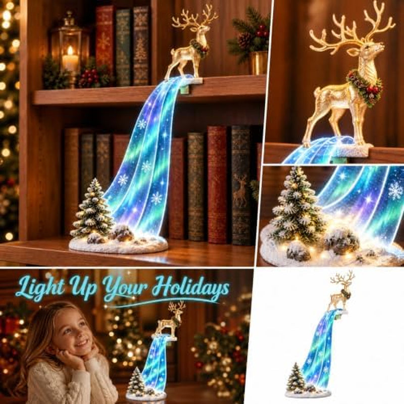 Lighted Reindeer Christmas Shelf Sitter Scene Decor – image 2