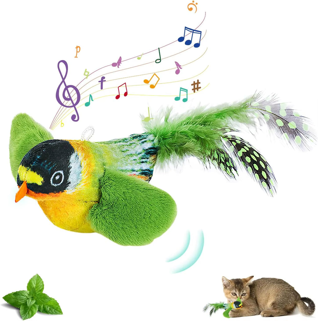 Realistic Chirping Bird Plush Cat Toy