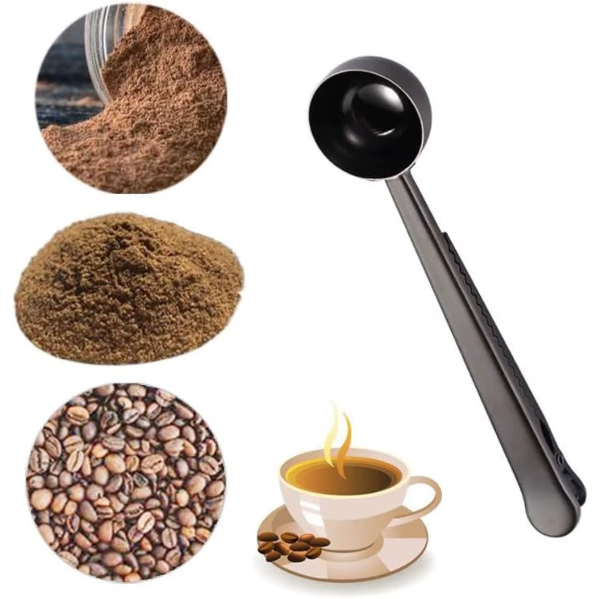 Coffee Scoop Clip - Stainless Steel Tablespoon and Bag Clip – image 2
