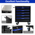 5 Drawer Lockable Tool Cart with Stainless Top and Brake Casters