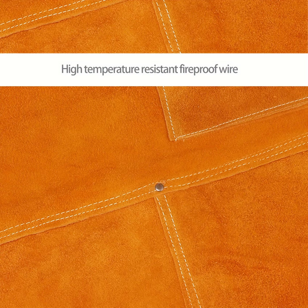 Leather Welding Apron, Heavy Duty Flame Resistant Shop Apron