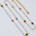 Pearl Chain Necklace – Mini Heart Accents, 16 in