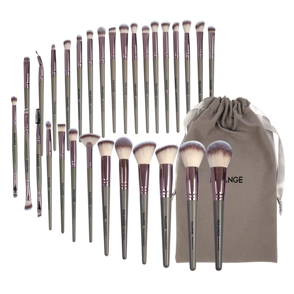 30-Piece Professional Makeup Brush Set with Travel Bag