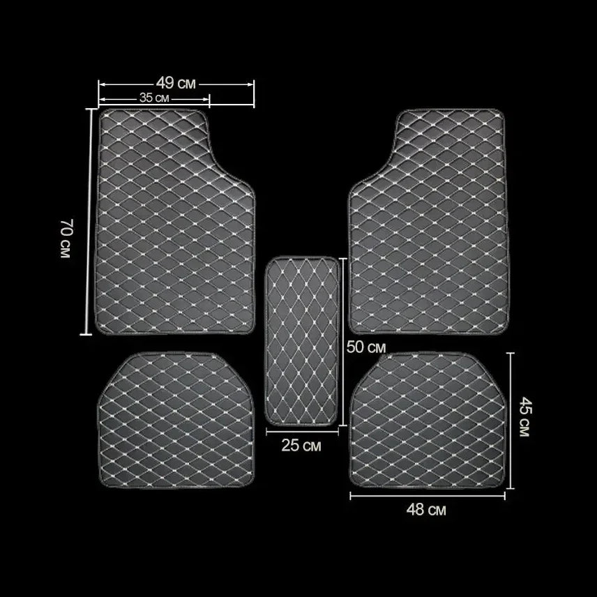 Car Floor Mats 5-Piece Universal PU Leather Waterproof Set – image 4