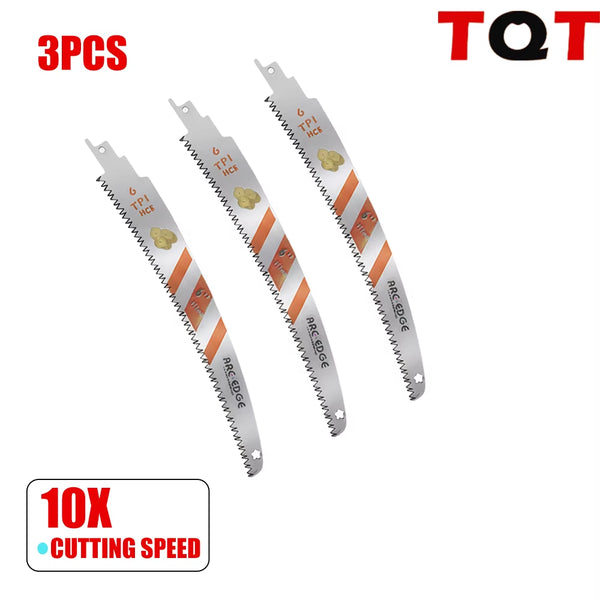 Construction & Landscaping Reciprocating Saw Pruning Blades, 6 TPI Arc Edge 3-Pack