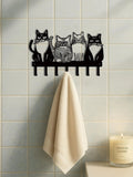 Cat Wall Hook - Metal Kitty Decor Hook for Keys and Coats