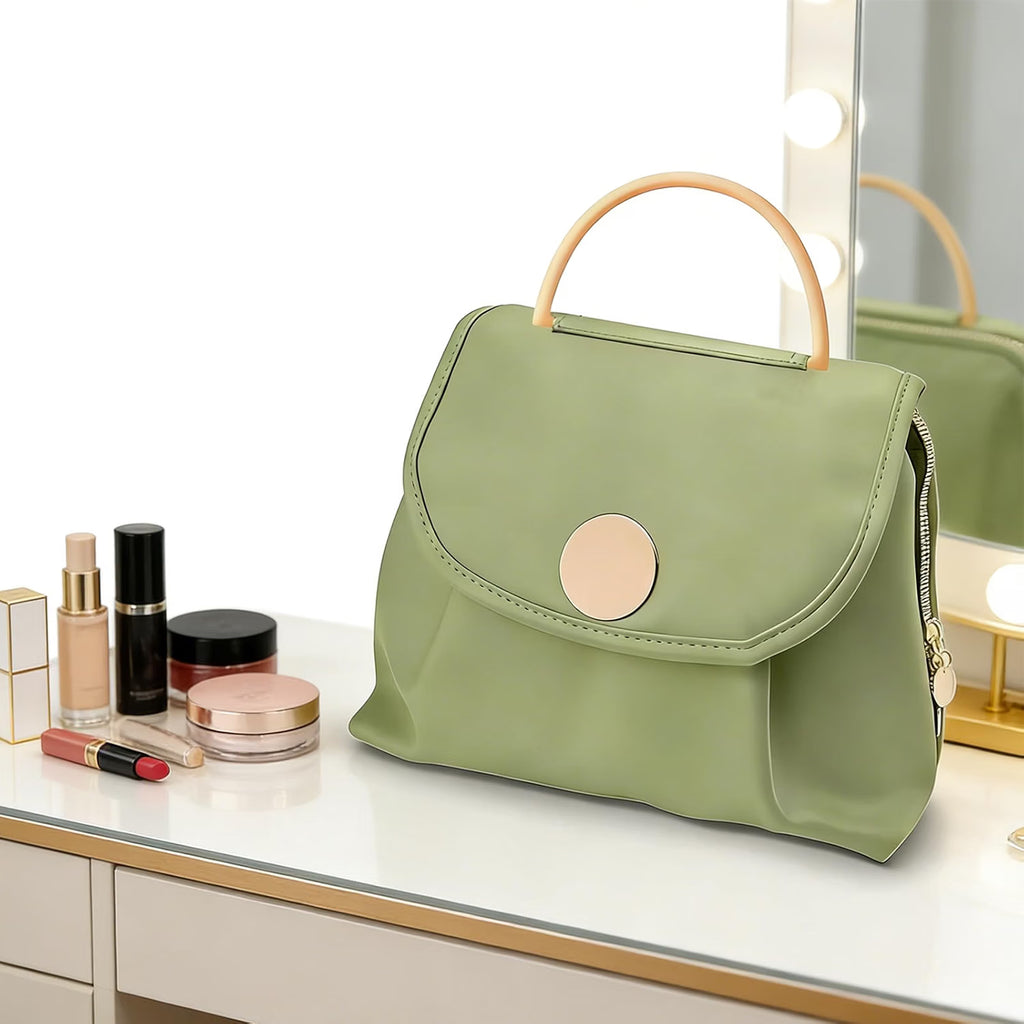 Toiletry Bag, Hanging Waterproof Leather Travel Organizer, Green – image 5
