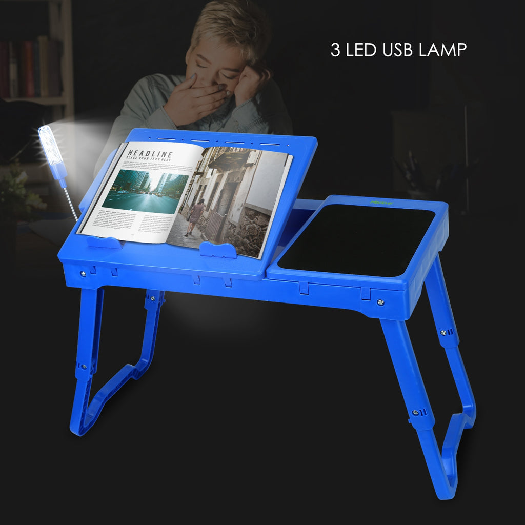 Foldable Laptop Bed Tray with Cooling Fan, LED Light and USB Ports – image 14
