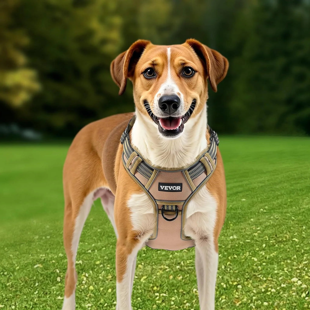 Tactical Dog Harness for Large Dogs, No-Pull Adjustable Vest, Khaki – image 7