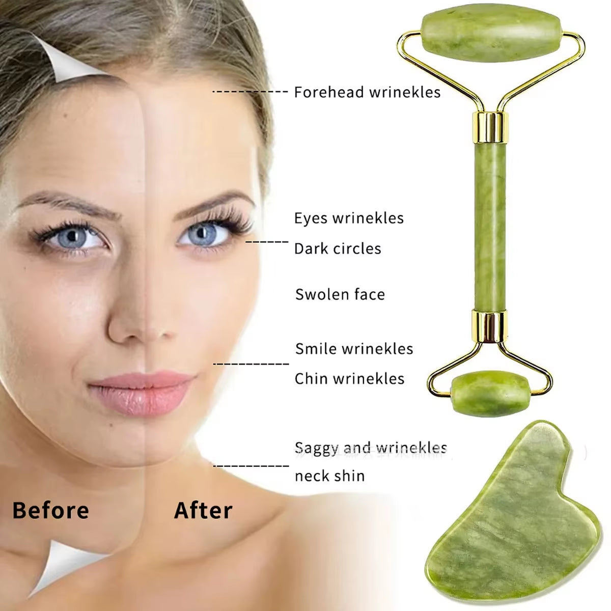 Gua Sha Stone Set - 2-Piece Facial Massage Tool – image 5