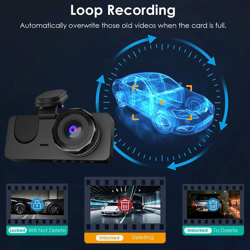 Dash Cam 3 Channel Front, Cabin and Rear with 32GB Card – image 3