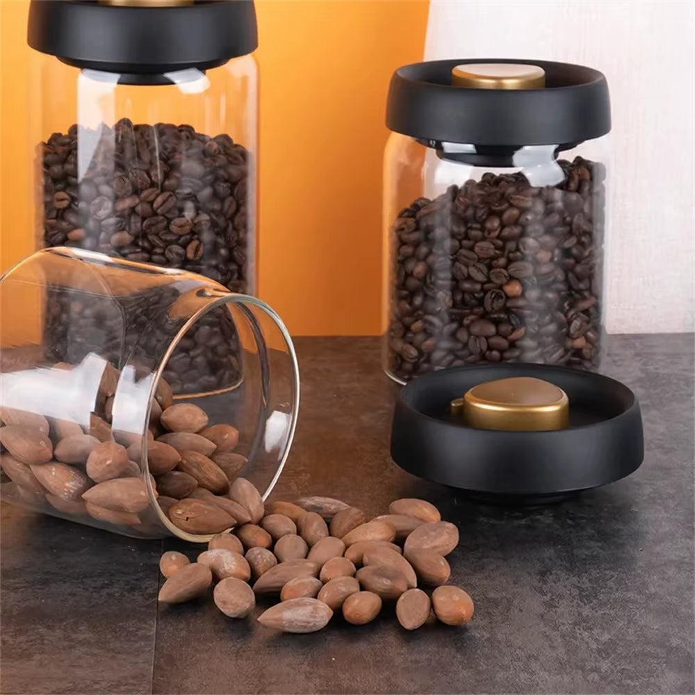 Coffee Canister - Airtight Glass Vacuum-Seal Bean Storage Jar – image 4