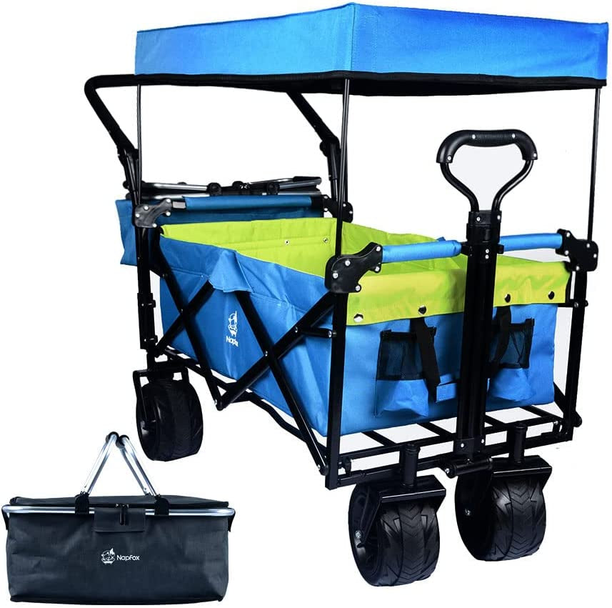 Collapsible 140L Utility Wagon with Removable Canopy and Brake – image 1