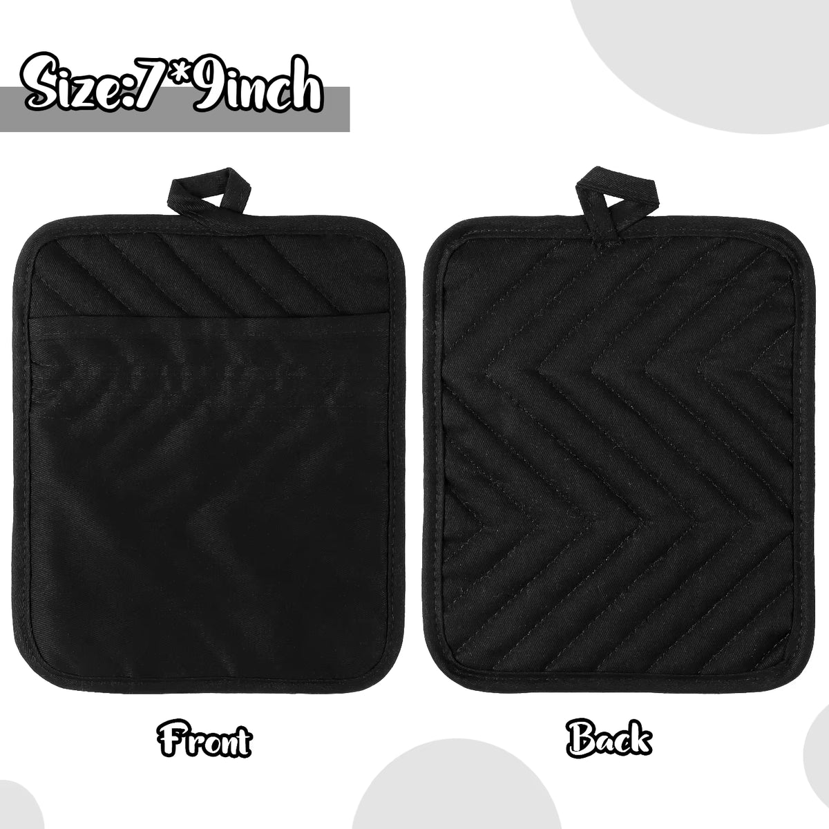 Pot Holders with Pocket - 5 Pack Heat Resistant Hot Pads – image 7