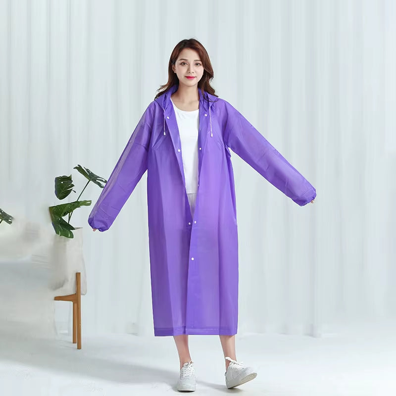 Rain Poncho with Hood – Thickened Waterproof Raincoat, Unisex