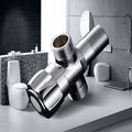 Plumbing Copper Double Outlet Angle Stop Valve G1/2