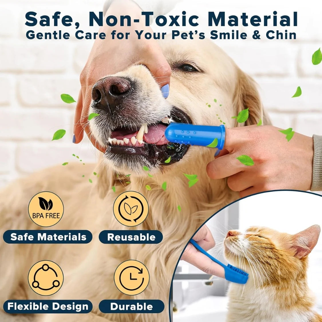 Dog Bath Grooming Kit – 6 Pcs Gloves, Brushes & Finger Brushes – image 2