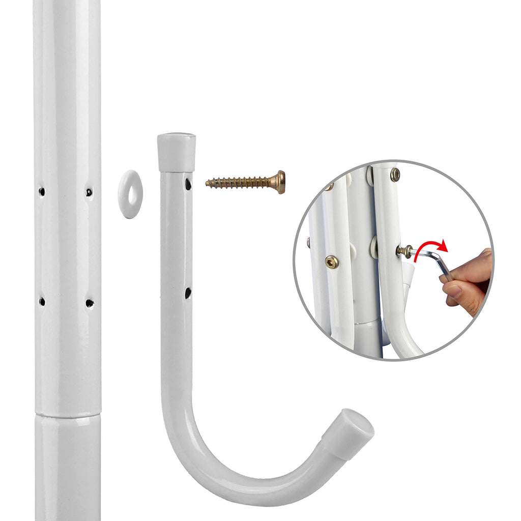 Standing Coat Rack, 8-Hook Metal Hat and Bag Tree, 3 Tiers – image 6