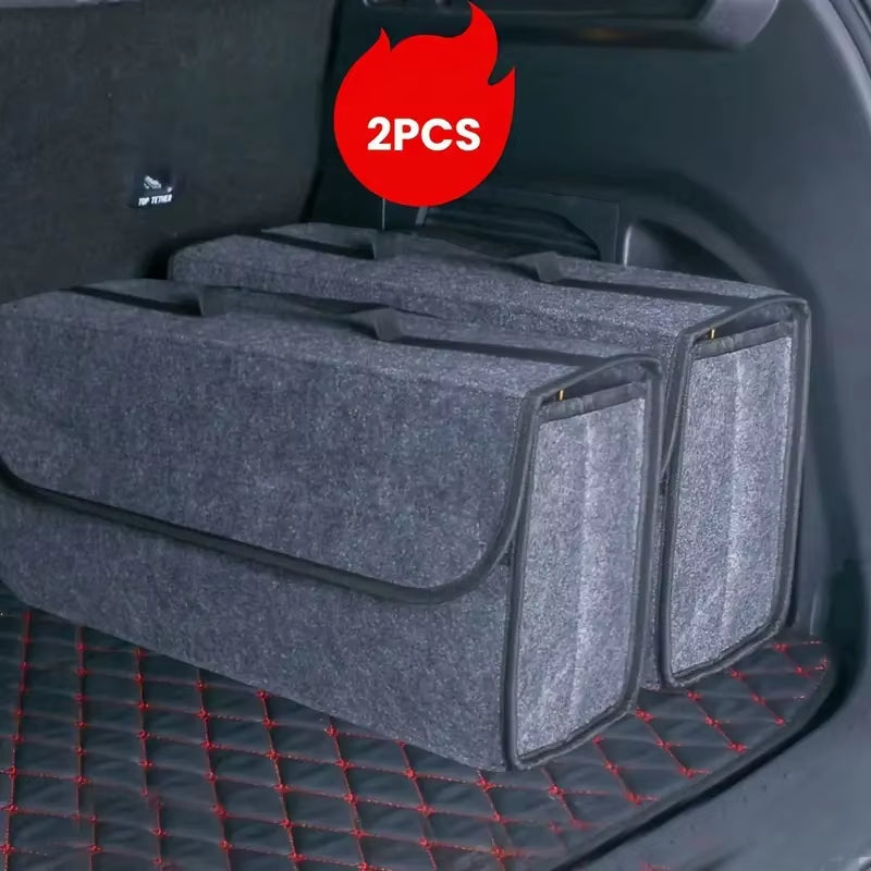 Felt Car Trunk Organizer with Anti-Slip Compartments
