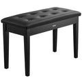 Duet Keyboard Bench with Music Book Storage, Padded Seat, Black – image 1