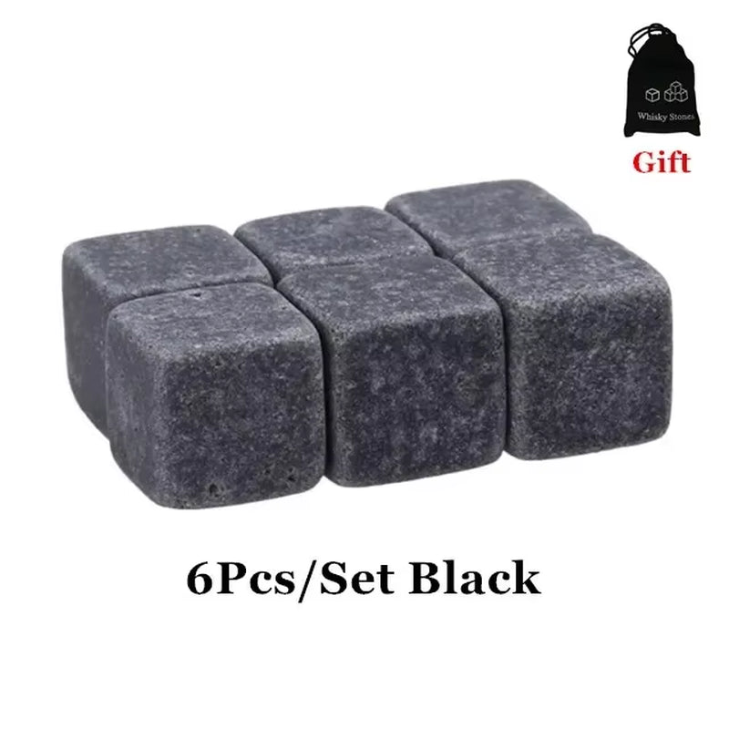 Whiskey Stones Gift Set, 6 Reusable Chilling Stones with Pouch – image 9