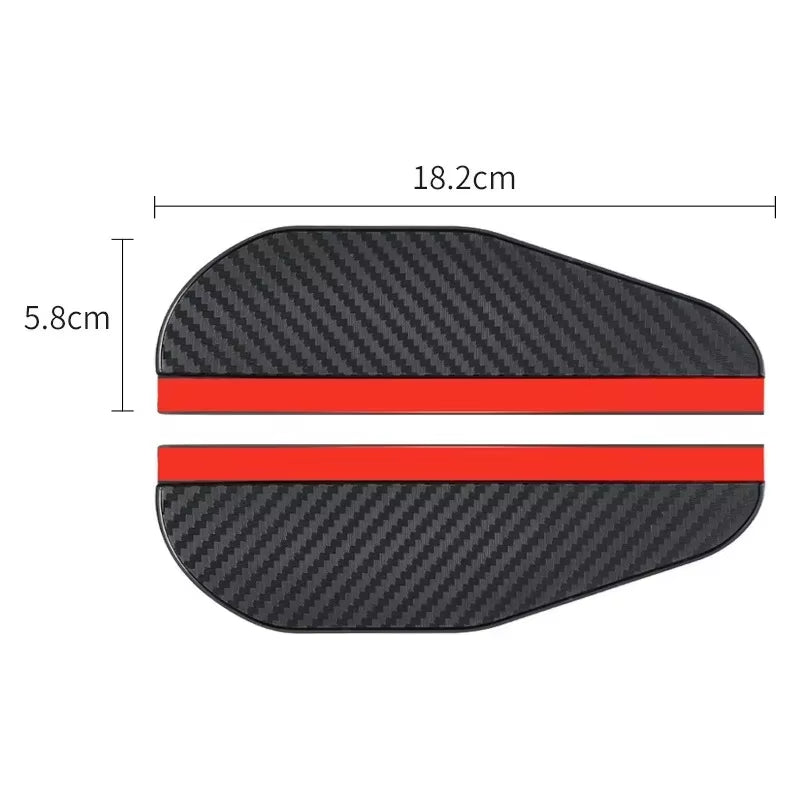 Side Mirror Rain Visor 2 Pack - Universal Carbon Fiber Look Rearview Mirror Rain Guard