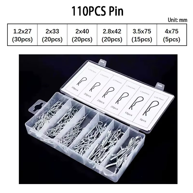 Tractor Hitch Pin Cotter Pin and R-Clip Assortment Kit, Spring Steel – image 9