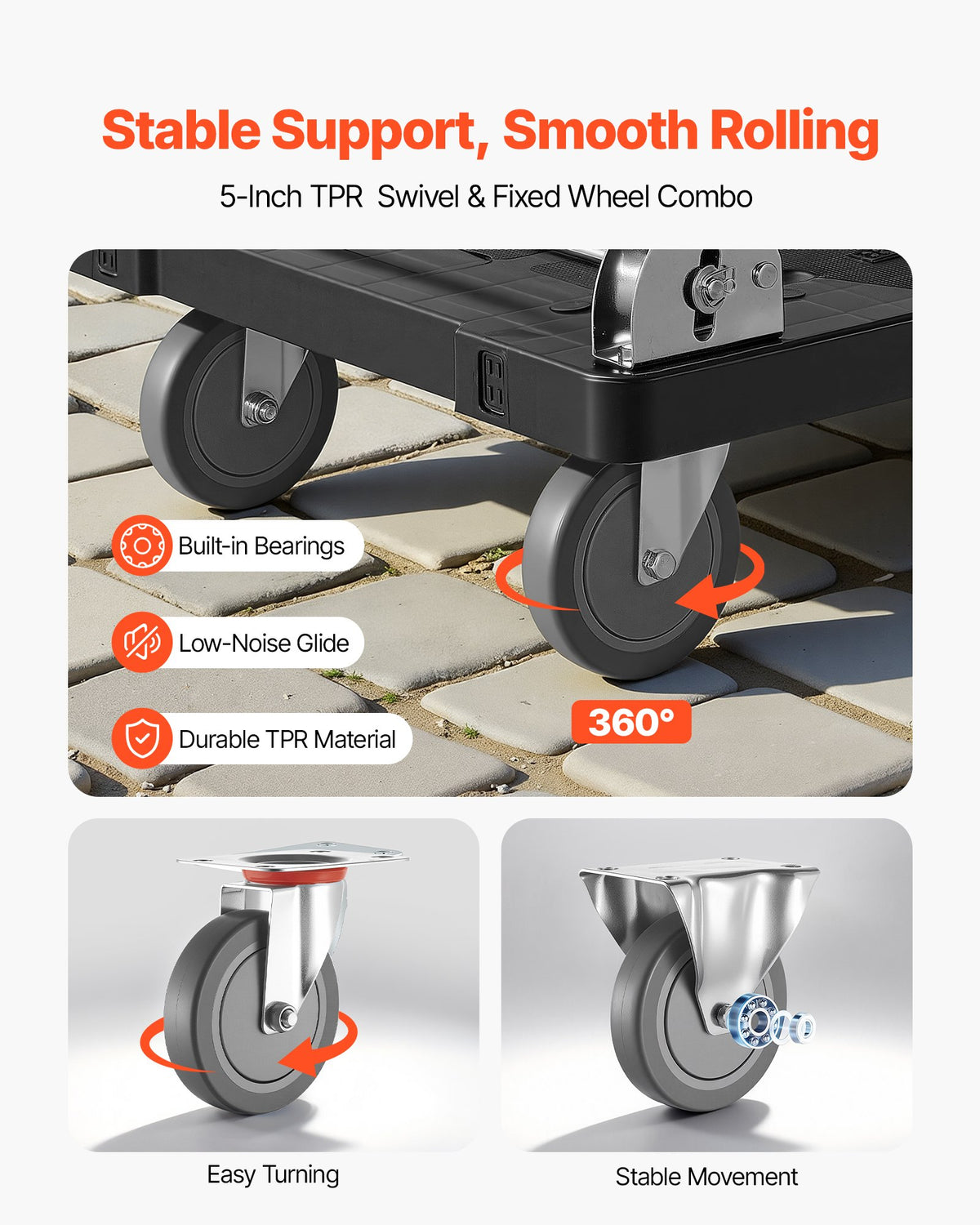 Heavy-Duty Folding Platform Truck 1000 lb, 35 x 23 in Flatbed Cart – image 3