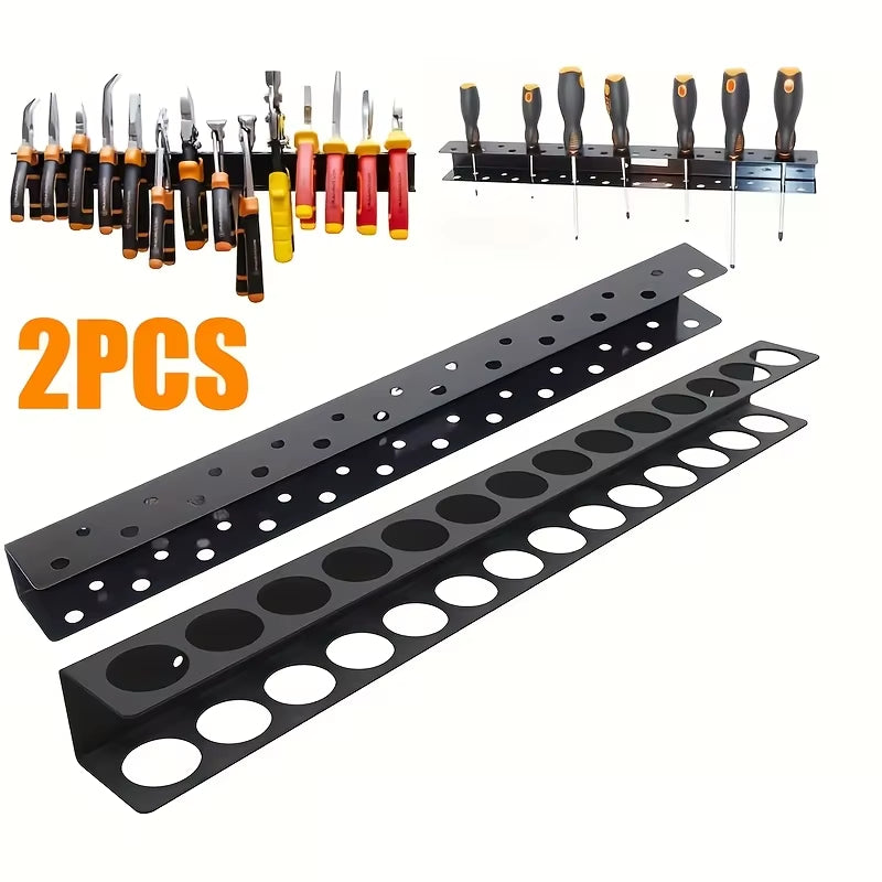 Screwdriver Organizer Wall Rack - 14-Hole Steel Plier & Driver Holder – image 8