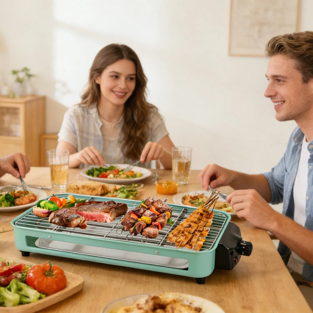 2-in-1 Electric Grill and Crepe Maker, 2000W with 3 Raclette Trays – image 3