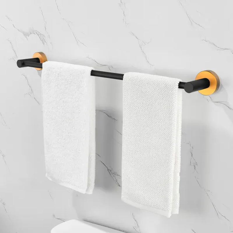 6-Piece Bathroom Hardware Set with 24 in Towel Bar, Aluminum, Black Gold – image 6