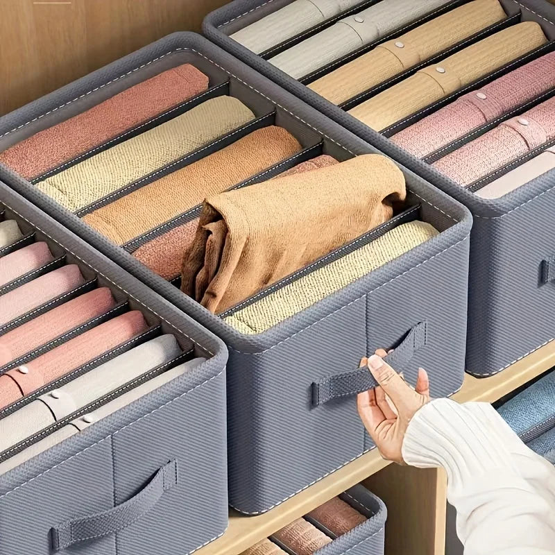Foldable Fabric Closet Storage Box with Compartments – image 2