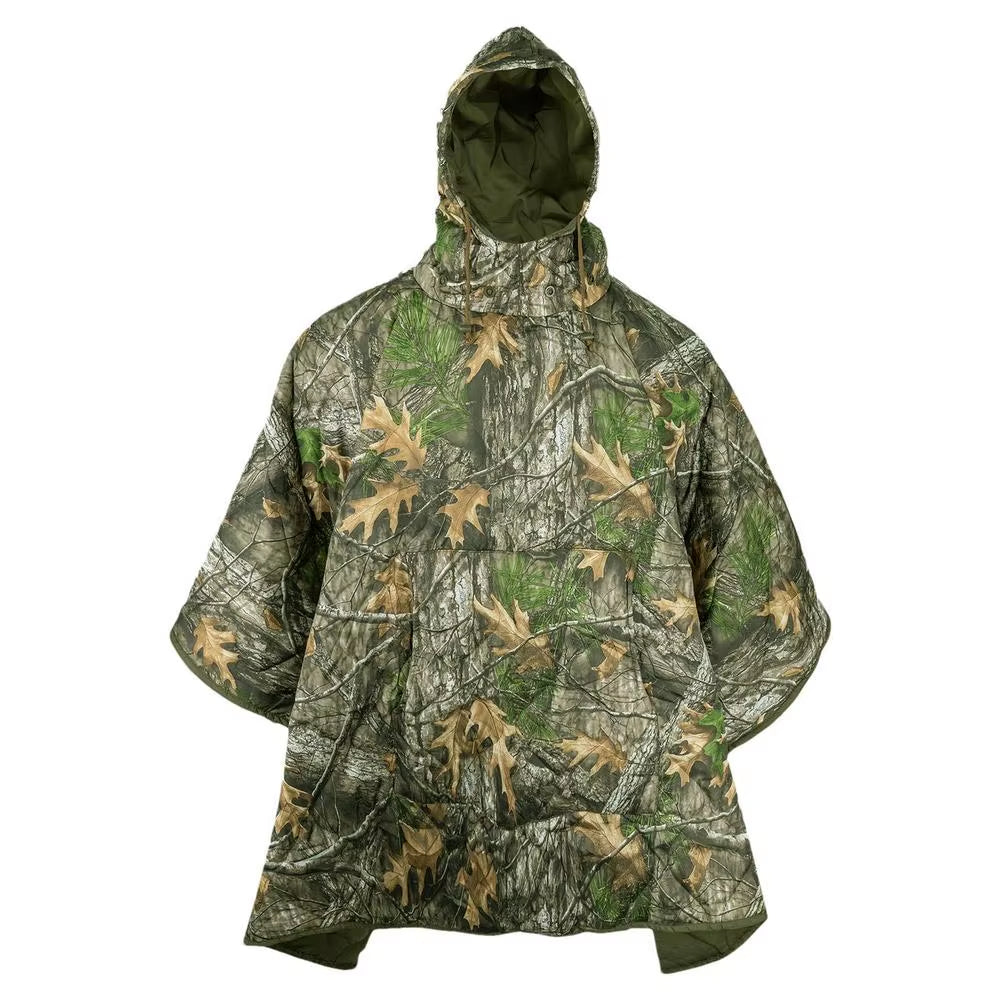 Wearable Sleeping Bag Poncho for Camping, Hooded Warm Cape Blanket