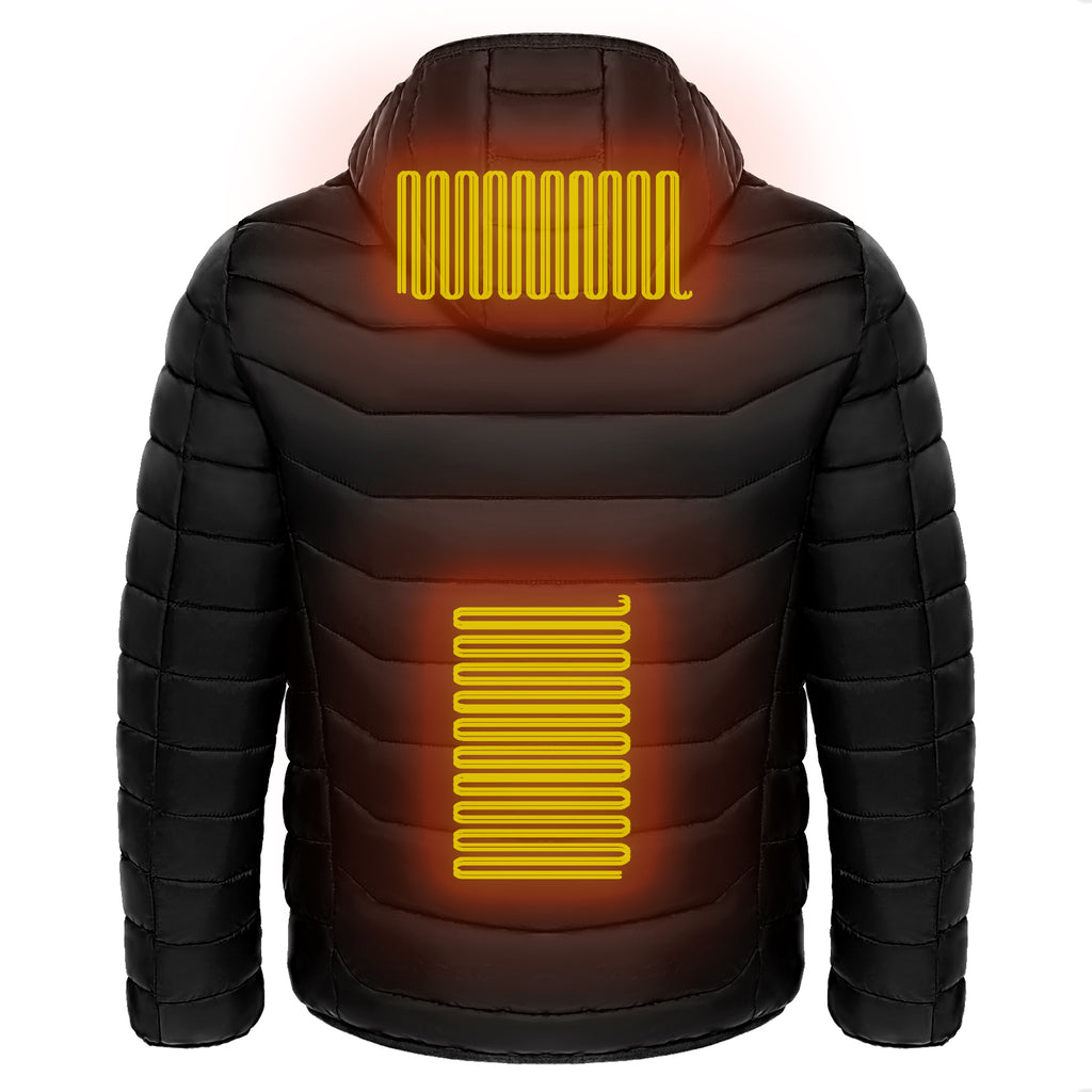 Heated Work Jacket for Men, Hooded Insulated Puffer Coat, USB Powered – image 9