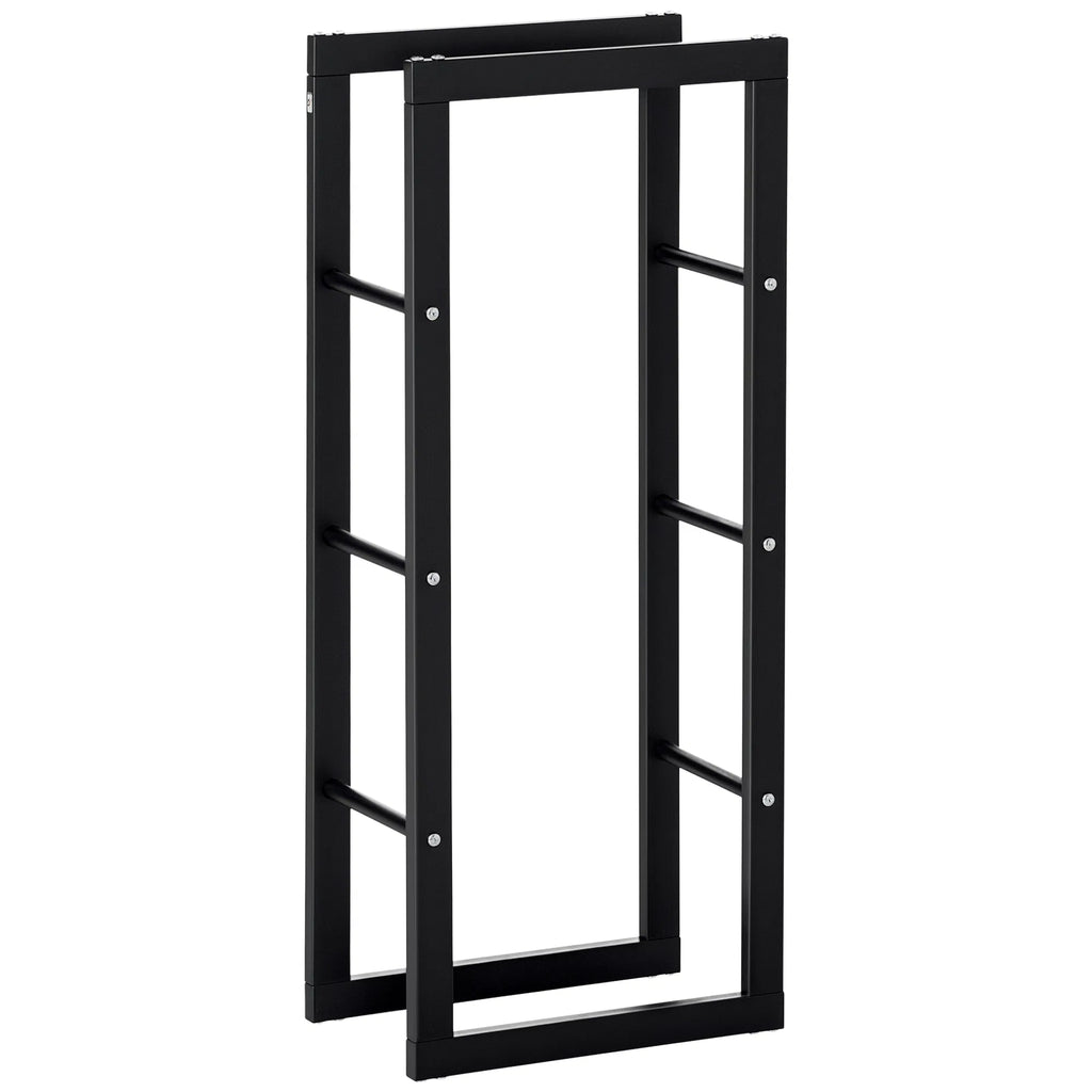 Tall Vertical Firewood Rack with Handles, 220 lb Steel Log Holder – image 2