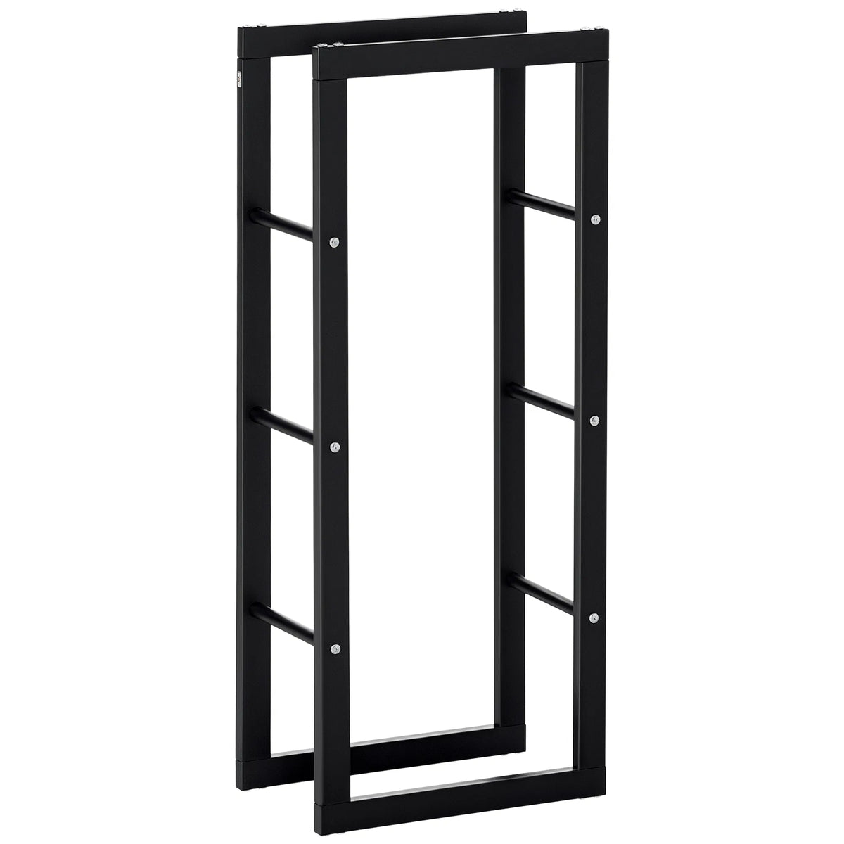 Tall Vertical Firewood Rack with Handles, 220 lb Steel Log Holder – image 2