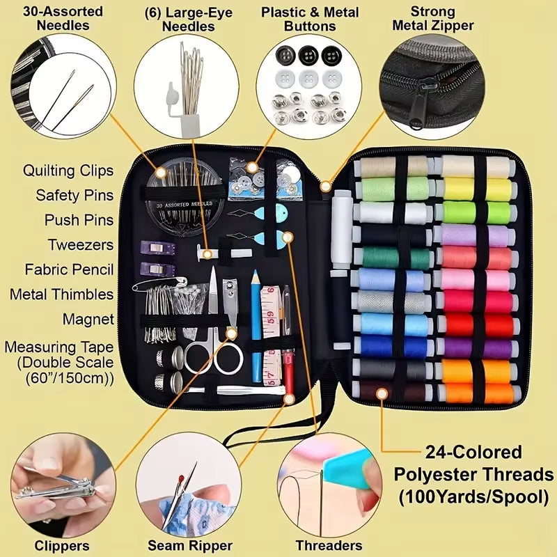 Travel Sewing Kit - 27-Piece Set with Canvas Case – image 3
