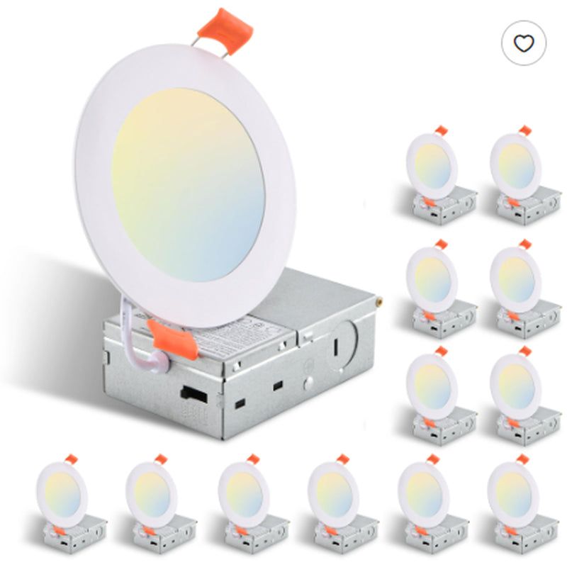 12-Pack 4 Inch Ultra-Thin LED Recessed Lights with Junction Box, Dimmable – image 7