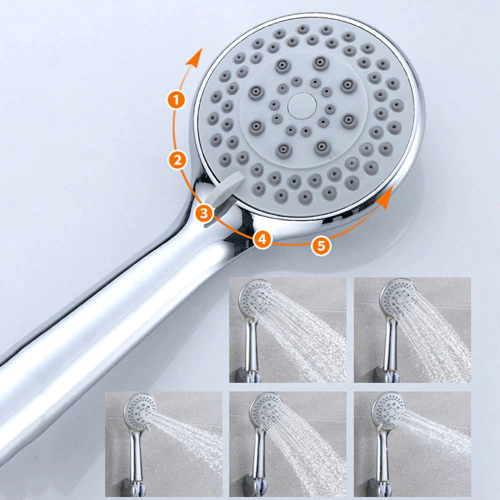 Handheld Shower Head - 5-Setting High Pressure Sprayer, 5 ft Hose – image 17